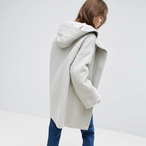 ASOS Gray Hooded Parka Coat with Formal Styling - Picture 4 of 16